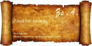 Zsuffa Arany névjegykártya